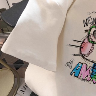 2025 Bunny Graphic Tee Nữ Mùa Hè Hàn QuốcLazy Fit Thời Trang