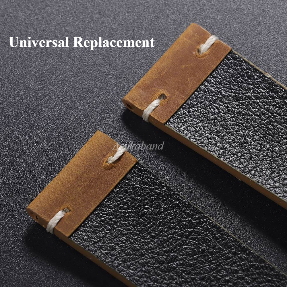 Handmade Vintage Da Thật Chính Hãng Dây Đeo Đồng Hồ 18mm 20mm 21mm 22mm Matte Cow Leather Watch Band Retro Nam Nữ Cổ Điển Kinh Doanh Quà Tặng Màu Nâu Đen Vòng Tay Xanh