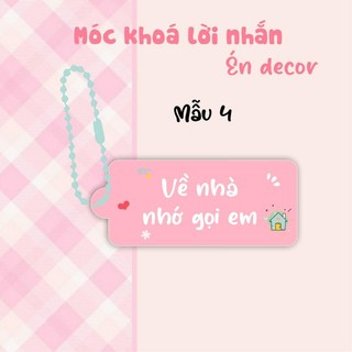 Móc khoá lời nhắn nền hồng  sieu cute
