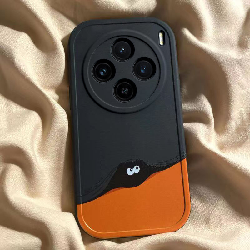 Tương thích với ốp điện thoại silicone Vivo X200, ốp mini chống sốc X200 Pro Peekaboo Coal Ball mới