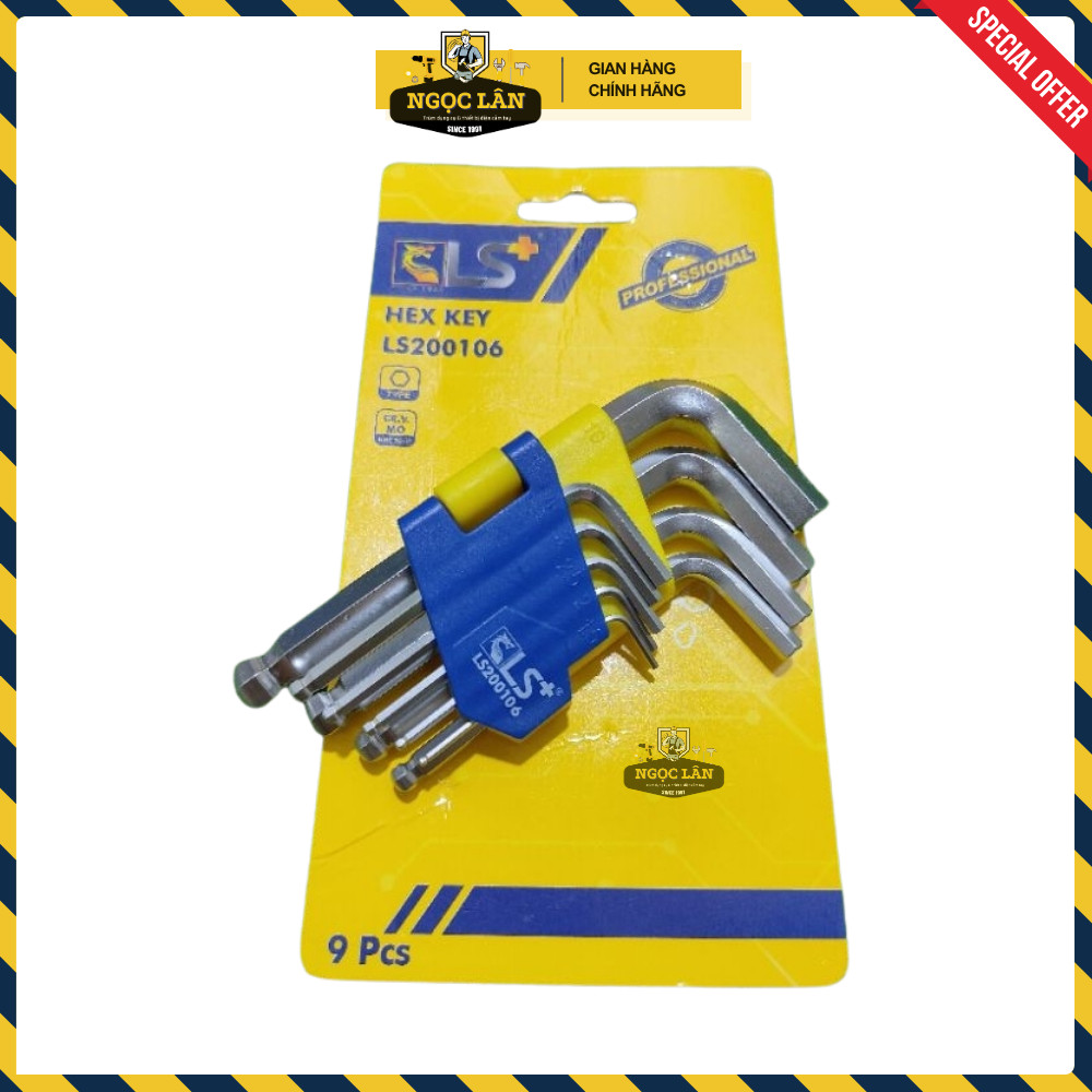 [Chính hãng] Bộ Lục Giác Bi Ngắn LS+ cao cấp chuẩn Thép CRV