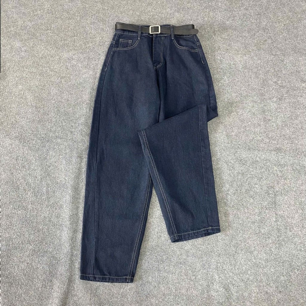 Quần Jean Ngoại Cỡ Baggy Bigsize Nữ 60-95kg Lưng Cao Có Túi 2 Bên Vải Dày Dặn Co Giãn Nhẹ Q557