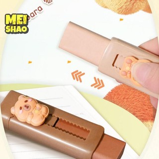 MeiShao Hoạt Hình Thời Trang Đẩy Kéo Capybara Tẩy Sáng Tạo Dễ Thương Cao Su Mềm Tẩy Đồ Dùng Học Tập Học Sinh Văn Phòng Phẩm Quà Tặng