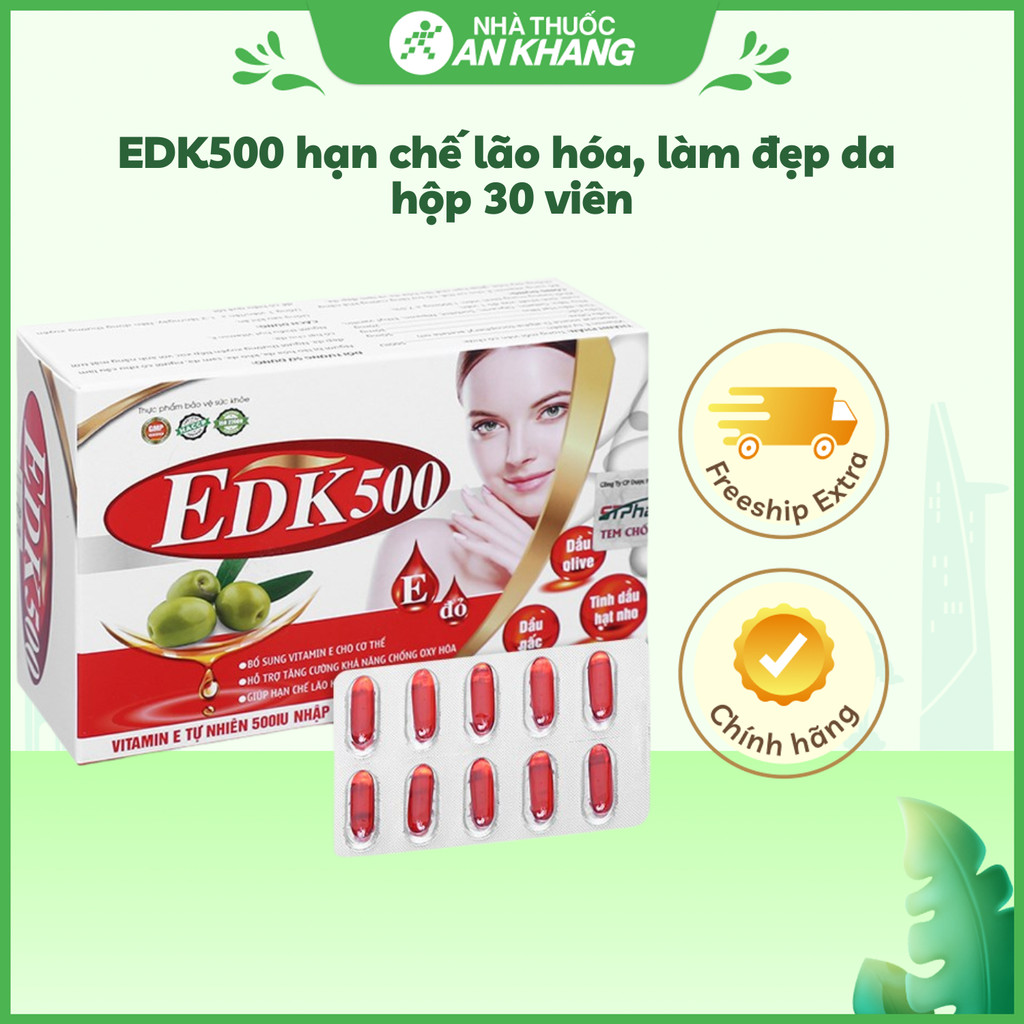 EDK500 hạn chế lão hóa, làm đẹp da hộp 30 viên