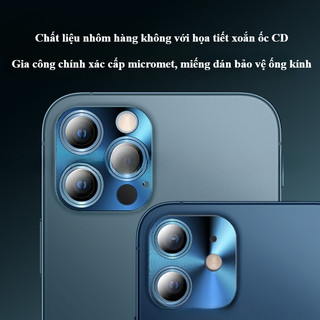 Kính camera iPhone viền nhôm chống chói giữ nét HD cho iPhone 11 12 13 14 15 16 17 Pro Max 17 Air