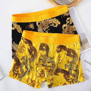 Quần lót nam họa tiết rồng, quần boxer nam, rồng vàng thống trị, quần boxer đỏ cao cấp cho năm hoàng đạo rồng