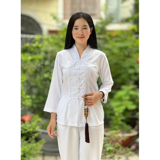 set đồ bộ nữ phật giáo, bà lai linen cao cấp