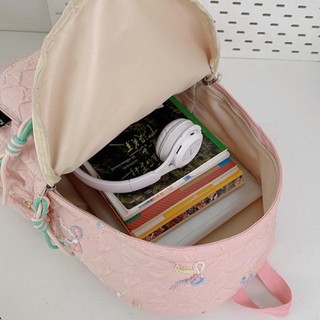 [CRUSH] Ba lô, Túi đi học có nơ thêu Nylon, Túi đựng du lịch nhiều túi chống mài mòn