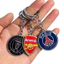 Móc khóa hợp kim màu sắc nhỏ Real Madrid Riyadh Victory Inter Milan AC Milan Manchester United Paris bóng đá OCZD