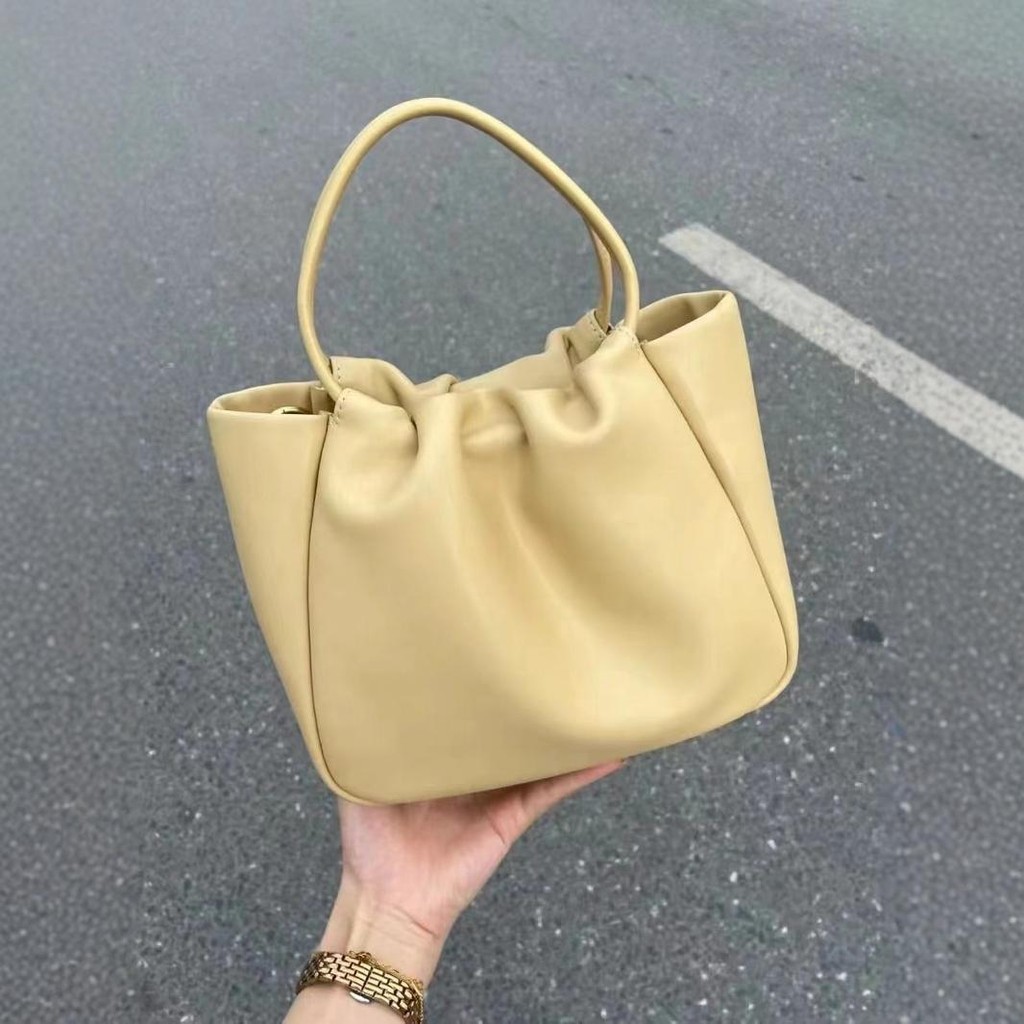 Túi đeo vai kiểu dáng thời trang Hàn Quốc mới, mềm mại và đơn giản, màu sắc đồng nhất, túi đựng rau tươi