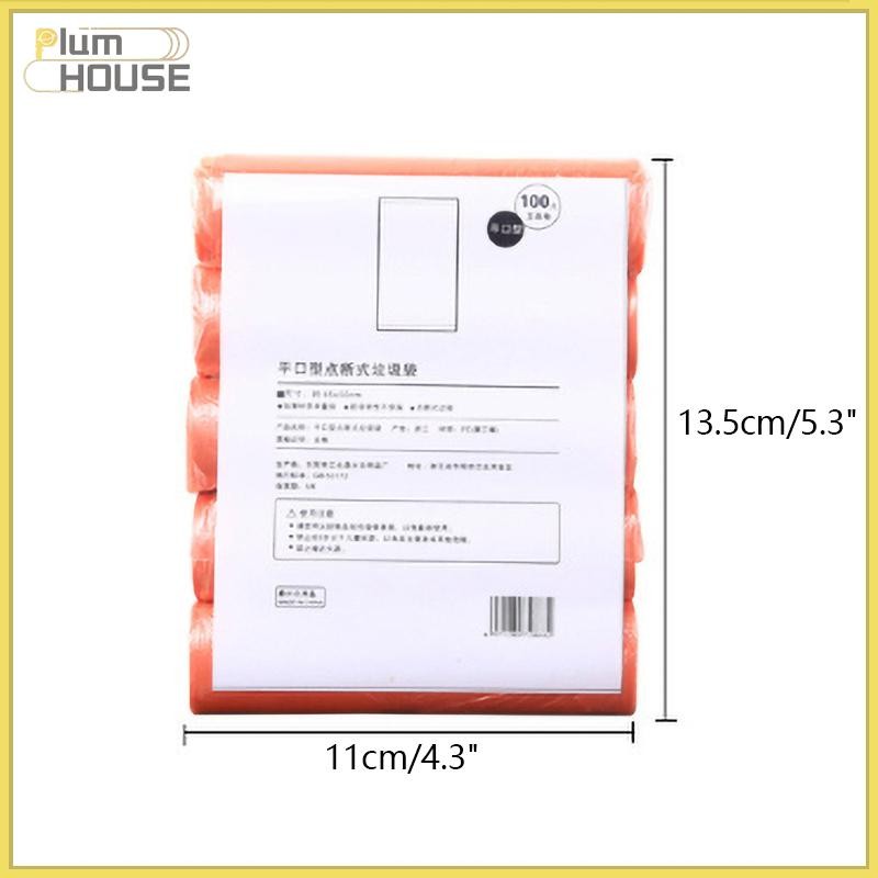 PlumHOUSE 5 Cuộn 1 Gói 100 Chiếc Hộ Gia Đình Dùng Một Lần Túi Đựng Rác Nhà Bếp Bảo Quản Túi Rác Vệ Sinh Túi Rác Túi Nhựa VN