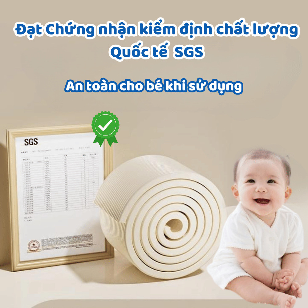 Dải Bảo Vệ Dán Tường Chống Va Đập Cho Trẻ, Xốp Dán Bảo Vệ Trẻ Không Hại Tường Dài 2 Mét