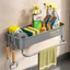 Kệ Đựng Đồ Rửa Chén Bát Bồn Rửa, Giá Để Đồ Rửa Bát Gắn Tường Có Móc Treo Khăn Tiện Lợi