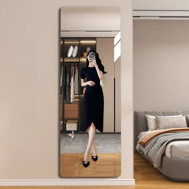 Acrylic Mềm Gương Treo Tường Tự Dính Full-Body Gương Tủ Quần Áo Gương An Toàn Chống Cháy Nổ Nhà Ký Túc Xá