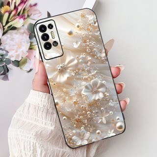 Vỏ điện thoại Tecno Pova 2 LE7 / Pova 3 LF7n họa tiết hoa thanh lịch, TPU silicon mềm
