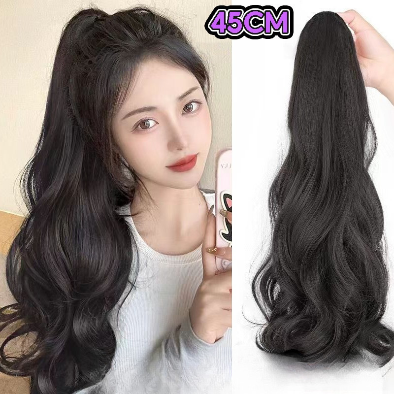 Tóc Giả Đuôi Ngựa Ngoặm Thời Trang Nữ,Siêu Mềm,Một bộ tóc giả có kiểu tóc đuôi ngựa lớn gợn sóng45cm