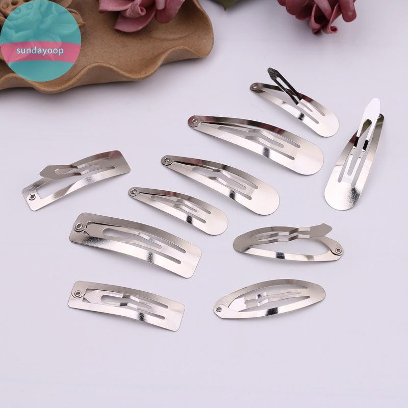 Sund 50 Chiếc Đơn Giản Kim Loại Kẹp Tóc Bạc Vàng Đen BB Phụ Kiên Tự Làm Handmade Cho Bé Gái