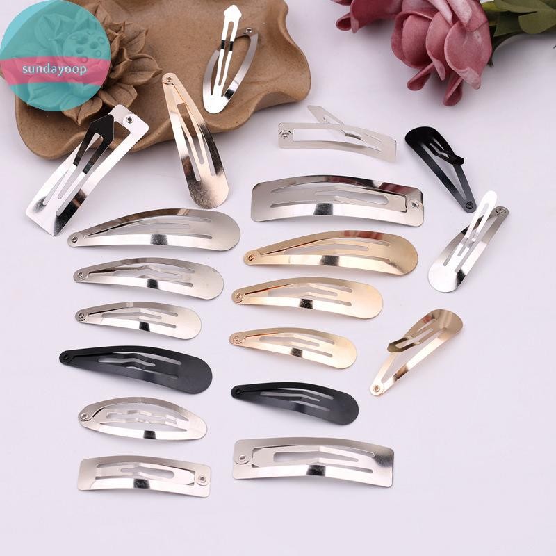Sund 50 Chiếc Đơn Giản Kim Loại Kẹp Tóc Bạc Vàng Đen BB Phụ Kiên Tự Làm Handmade Cho Bé Gái