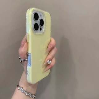 Ốp điện thoại hai lớp Dopamine Jelly màu trơn cho iPhone16 15 14 13 12 11 Pro Max Bảo vệ Camera chống sốc Vỏ mềm chống rơi