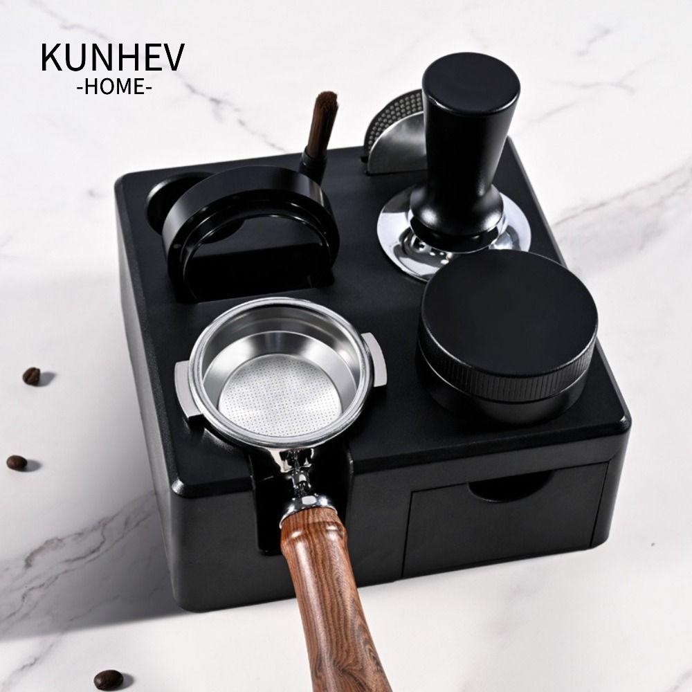 Chân đế giữ Portafilter KUNHEV, Trạm Tamping cà phê cấp chuyên nghiệp đa chức năng, 51 / 53 / 58mm có ngăn kéo lưu trữ Phụ kiện Espresso