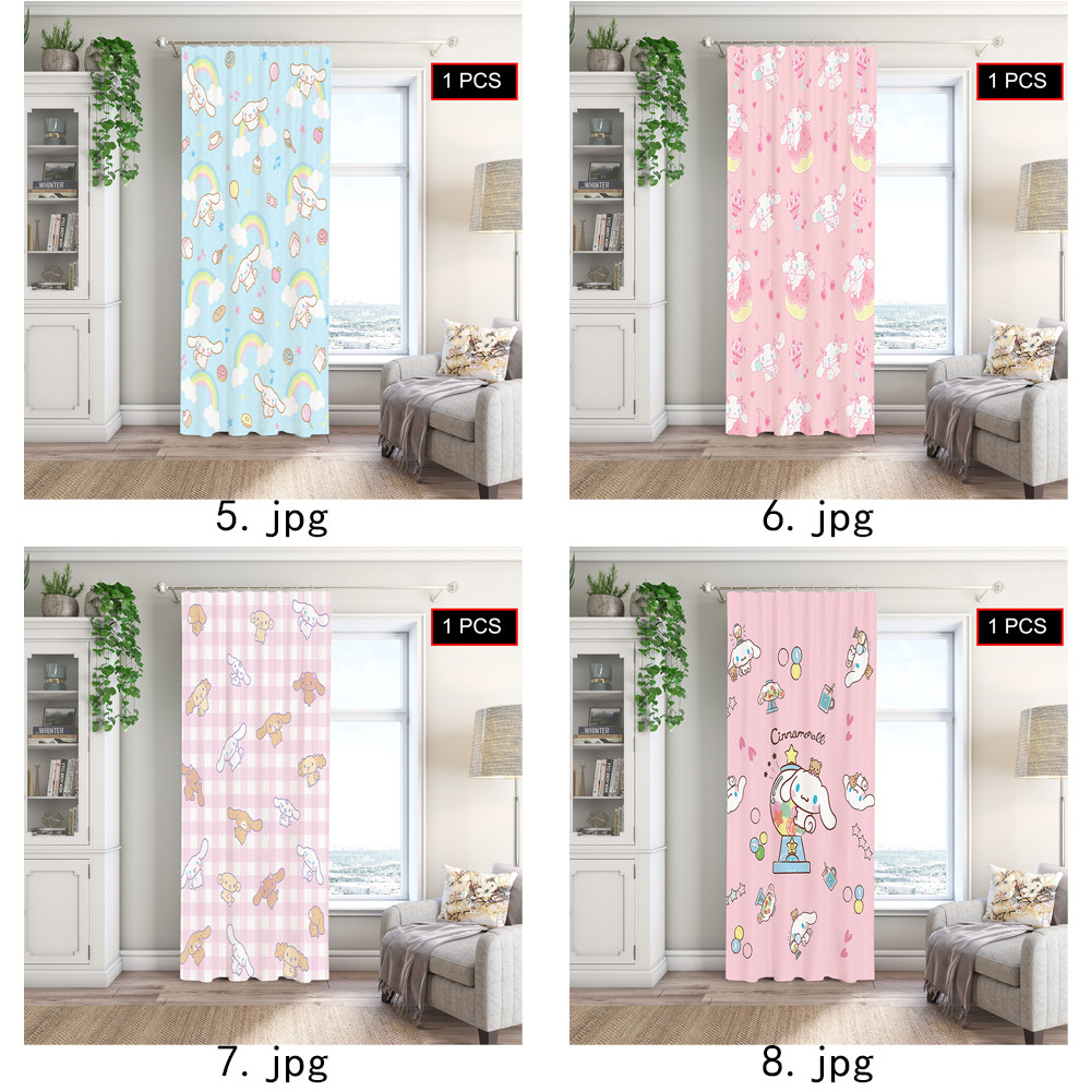 Rèm Sanrio Cinnamoroll, Thích Hợp Cho Phòng Khách, Phòng Ngủ, Máy Có Thể Giặt Màn Polyester 1PC