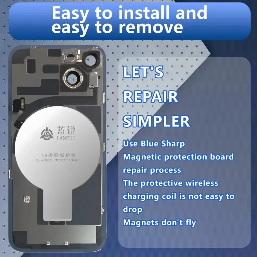 Lanrui z9 Z9S Tấm bảo vệ từ tính kính phía sau đa năng Bảo vệ IPhone cho nam châm sạc không dây