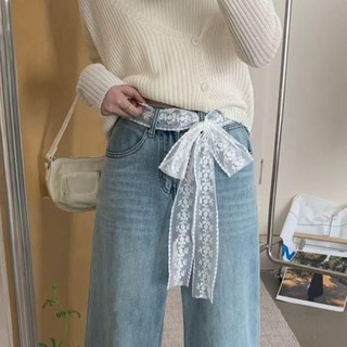 Thắt lưng nơ ren ASDFGER, dây thắt lưng mỏng Cottagecore, phong cách INS dài Y2K Hàn Quốc dành cho nữ