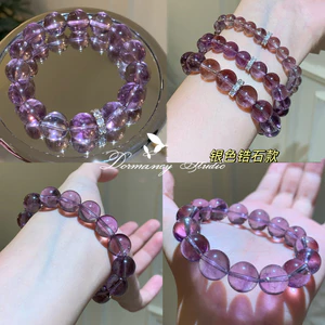 Giả Tự Nhiên Đá Nho Thạch Anh Tím Vòng Tay Nữ Oải Hương Tím Vòng Tay Nước