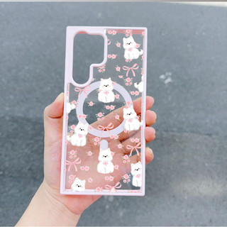 3 Chiếc Hoa Hồng Họa Tiết Chó Con Ví Dành Cho Samsung s25 s25plus ultra Case Girly S23 S23Plus s23fe s24 s24plus s24ultra Ví Ốp điện thoại