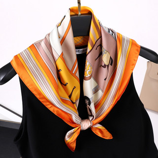 Hộp Khăn Nhỏ Cho Nữ Tình Yêu Ngựa Cam Phong Cách Mới Giả Lụa Vuông Khăn Khăn Thời Trang Cao Cấp Cảm Giác Cổ Khăn Đa Năng