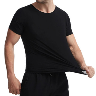 Xông Hơi Mồ Hôi Cho Nam Tay Ngắn Body Shaper Tập Gym Tập Thể Dục Top Shapewear Xông Hơi Mồ Hôi Áo Thun Eo Giảm Béo Áo