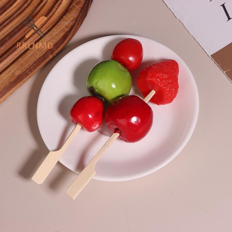 RRLNMD 100 Chiếc Xiên Tre Cocktail Chọn Tăm Lạ Mắt Cho Món Khai Vị Thực Phẩm Thanh Trái Cây Bbq Cho Đảng Đồ Uống Nĩa Dùng Một Lần MỚI