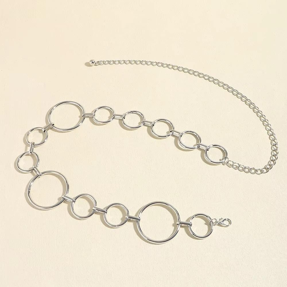 Dây đeo thắt lưng TRACELIOIAN, Dây đeo thắt lưng nữ thiết kế đơn giản có thể điều chỉnh, Dây đeo thắt lưng hình tròn lớn sang trọng hợp thời trang
