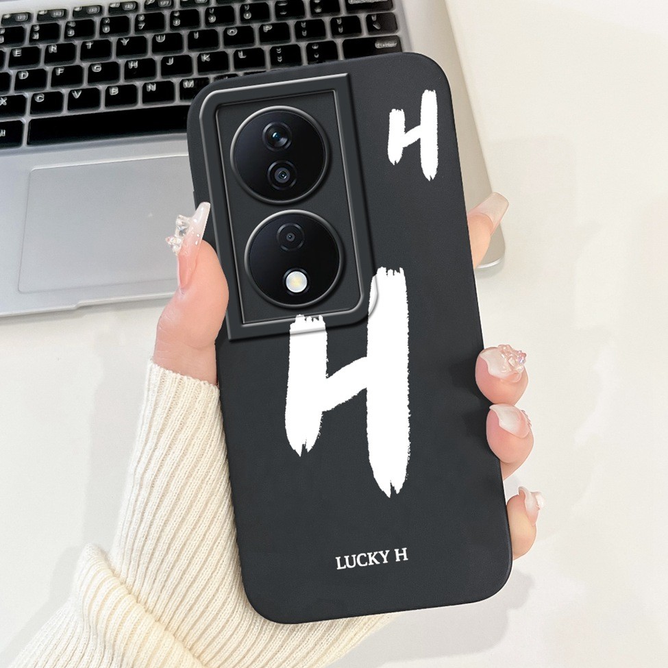 Honor X7b CLK-LX1 CLK-LX2 CLK-LX3 Ốp lưng Honor X7b 5G Chữ thời trang đơn giản Thiết kế họa tiết A-Z Ốp lưng chống sốc bằng silicon