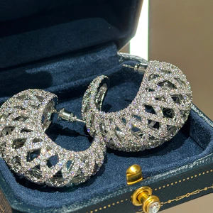 Bông tai tinh tế phong cách mới Zircon sang trọng