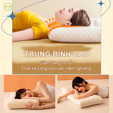 Gối cao su non STGE Gối đầu gối ngủ chất lượng cao mềm mại êm ái thoáng khí chống đau lưng mỏi cổ vai gáy