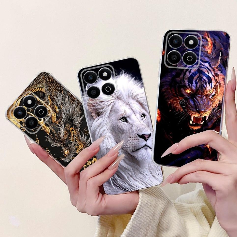 Dành Cho Huawei Honor 200 Smart / Honor X7C 4G / Honor 60 Plus Ốp Điện Thoại Rồng Sư Tử Hổ Cá Koi Vỏ Silicon TPU Mềm Trong Suốt