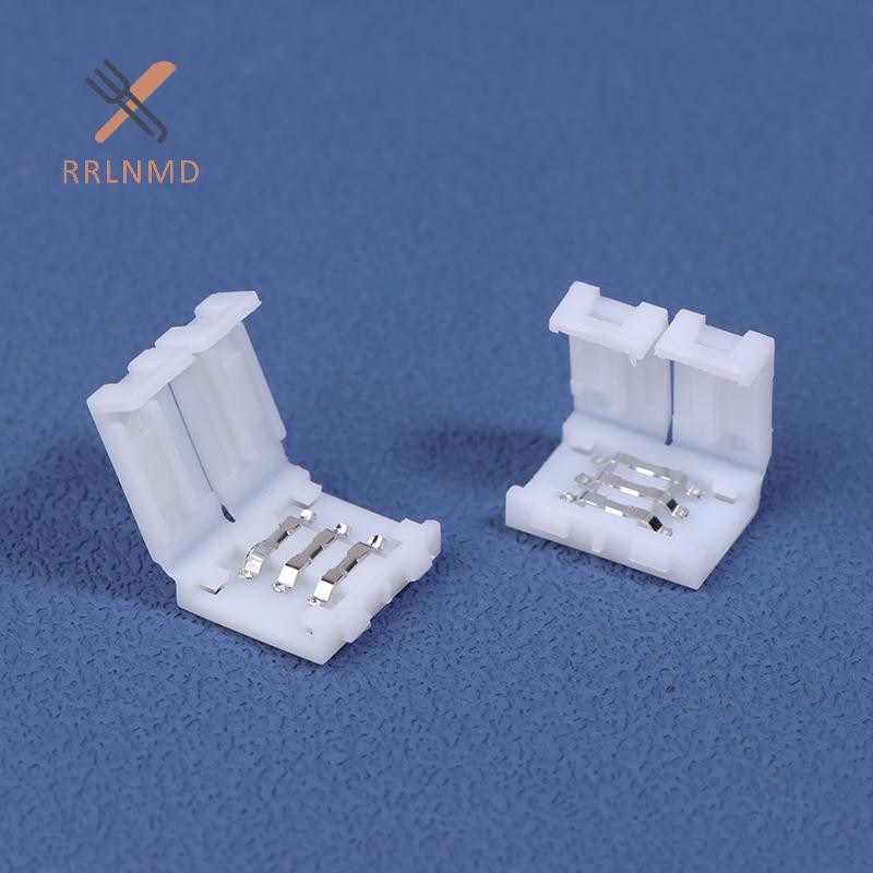 RRLNMD 10 Cái Đầu Nối Dải LED 8MM 10MM 2Pin 3Pin 4Pin 3528 5050 RGB Đơn Màu Bảng PCB Không Hàn Dây Kết Nối Hàn Miễn Phí MỚI