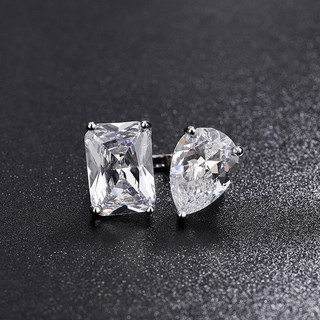 Châu Âu Mỹ INS Sản Phẩm Mới Đơn Giản Giọt Nước Vuông Zircon Nhẫn Nữ