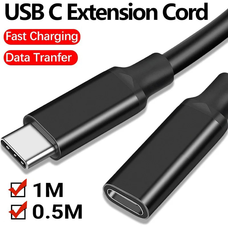 Cáp nối dài USB Male sang Type C cao cấp - Đầu nối âm thanh và truyền dữ liệu bền bỉ - Cáp sạc di động tốc độ cao