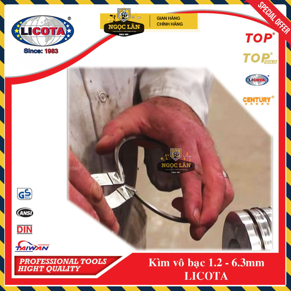 [Chính hãng Licota] Kìm vô bạc piston Licota 1.2-6.3mm (mã ATA-0245)