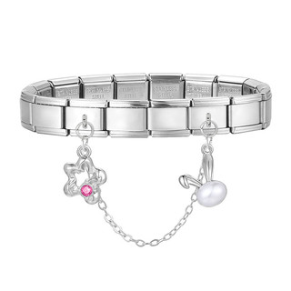 Kim Cương Vương Miện Mặt Dây Chuyền Màu Bạc Ý Quyến Rũ Liên Kết Phù Hợp With 9 Mm Thép Không Gỉ Vòng Tay Làm Trang Sức