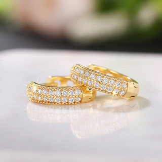 S925 Sterling Bạc Zircon Vòng Bông Tai Trang Sức Thời Trang Đơn Giản Quà Tặng Nữ