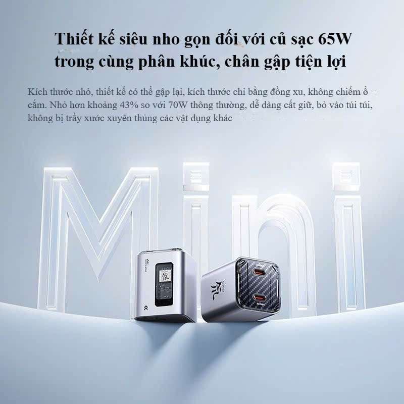 Sạc nhanh Nubia Redmagic DAO 65W PA0243, 2 cổng C, hỗ trợ PD, PPS 65W, sạc siêu nhanh cho Samsung