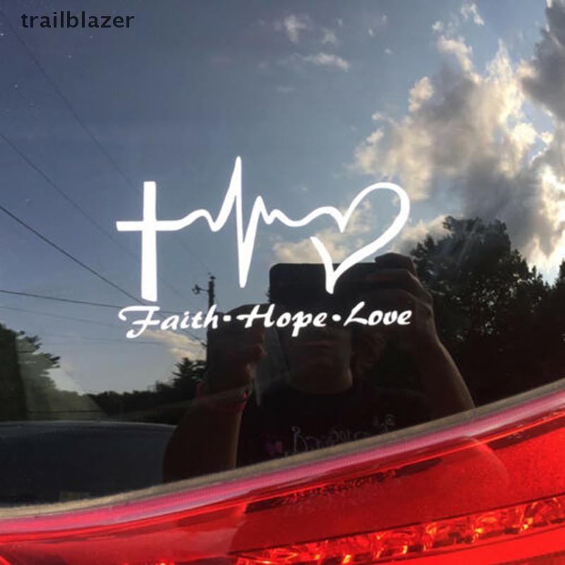 Trailblazer Đức Tin Hy Vọng Tình Yêu Xe Miếng Dán Hoạt Hình Chúa Giêsu Kitô Kitô Giáo Religiou Kinh Thánh Biểu Tượng Mới