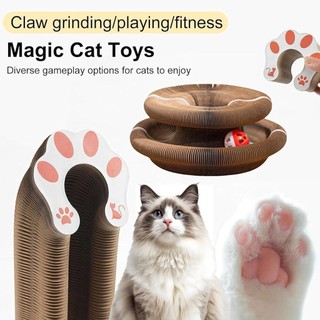Đồ chơi cho mèo, Magic Organ Cat Scratching Board Toy, Tông Scratcher tương tác có chuông Ball, Đồ chơi cho mèo có thể gập lại bền bỉ Đồ chơi thú cưng