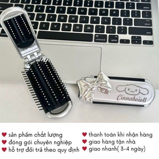Gương Lược Cầm Tay Chải Tóc 2 Trong 1 Gấp Gọn Tiện Dụng Hoạ Hình Cinnamoroll Timo GL20