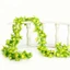 2 Chiếc Dây hoa hồng bằng vải lụa & lá thường xuân giả 2.3M treo tường trang trí tiệc cưới