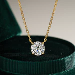 [Đính kèm chứng chỉ GRA] Vòng cổ moissanite chính hãng 0,5-2CT, mặt dây chuyền vòng cổ nữ mạ vàng bốn móng vuốt thời trang S925 bạc nguyên chất 18K — ảnh 2