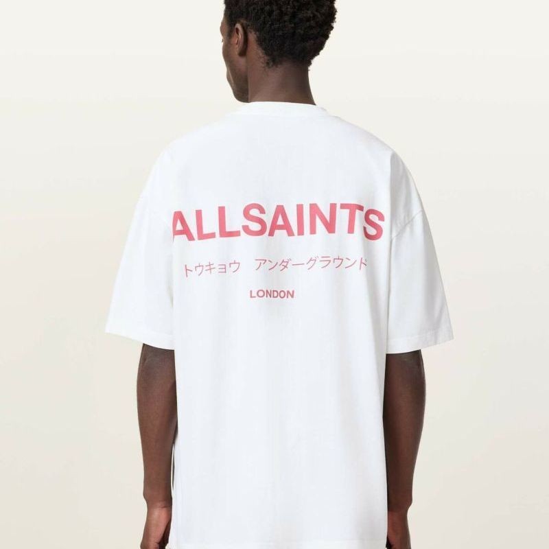 ALLSAINTS In Chữ Dạo Phố Áo Thun Tay Ngắn Mùa Hè Rời Áo tee Thường Ngày